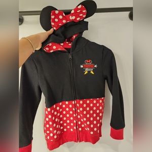 Disney Parks Minnie Mouse Hooded Zip up Sz M for 7 yrs old